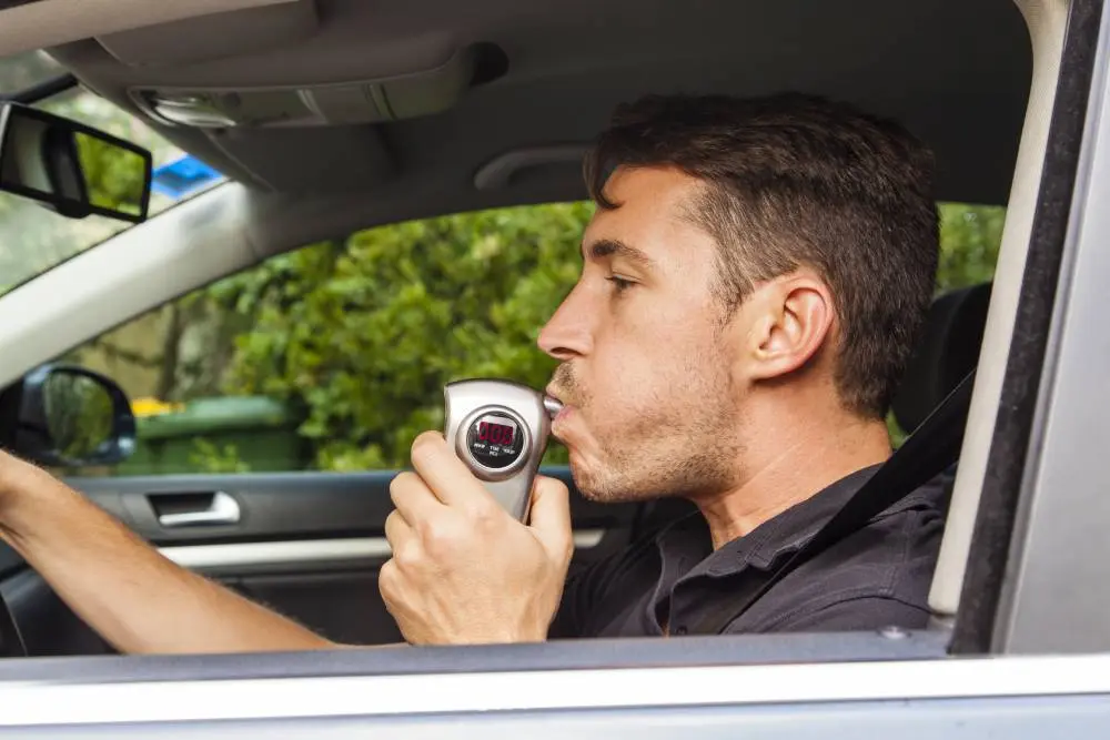 Car ignition interlock device preventing drunk driving with breathalyzer test technology.